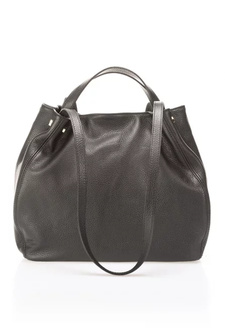 Кожена чанта за рамо - Избеляло черно