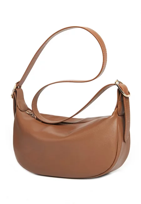 Кожена чанта за рамо Petra - Карамел