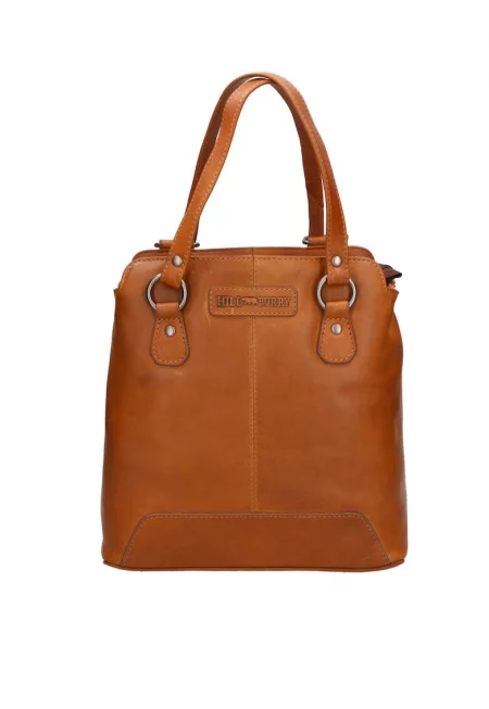 Кожена чанта за рамо с конвертируем дизайн в раница - Кафяв