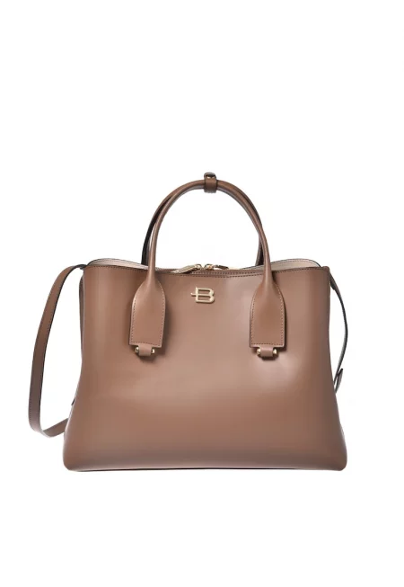 Кожена шопинг чанта - Кафяв