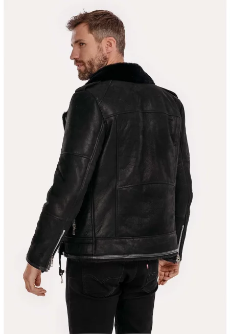 Кожено яке с пухена подплата