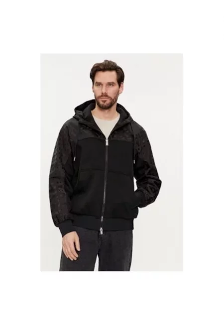 Мъжка блуза -  303640286 - Памук/Полиестер - Черна