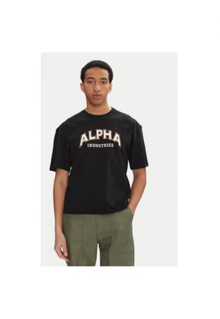 Мъжка тениска  146501 - памук - черна - Черен