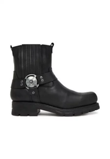 Мъжки боти  от естествена кожа - Черен