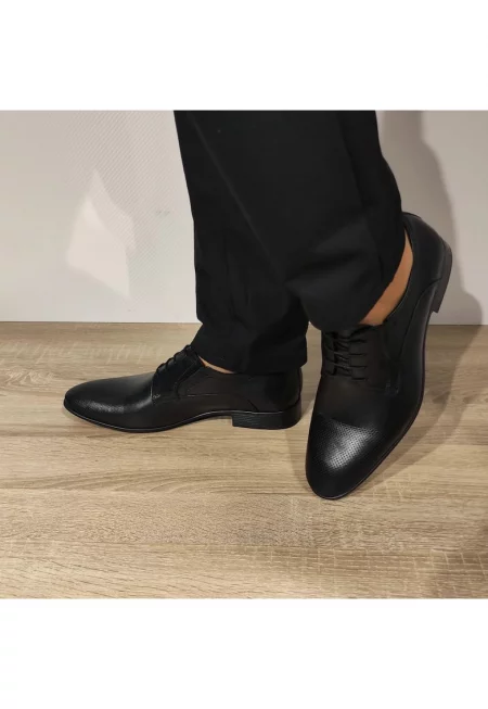 Мъжки елегантни обувки  530Crp Black - черни - Черен