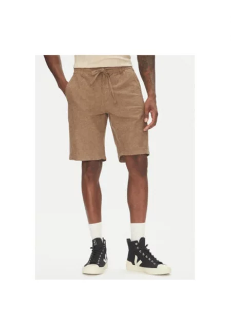 Мъжки къси панталони  30-508003 - Лен/Памук - Бежов - Бежов