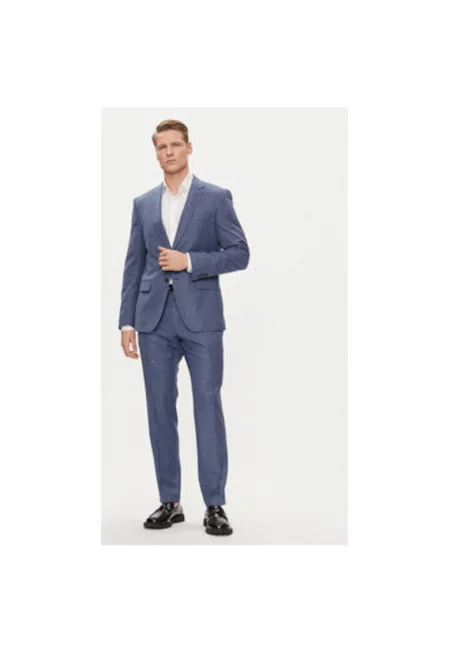 Мъжки костюми -  303641252 - Вълна - Син