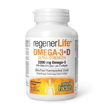 Омега-3 (ЕРА DHA 680335) + Витамин D3 500 IU  - RegenerLife™, 90 софтгел капсули