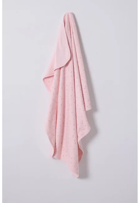 Памучна кърпа с принт - Пастелнорозов