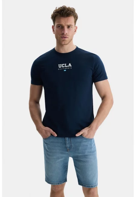 Памучна тениска Sherman - Ултрамарин синьо