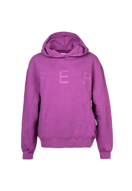 Памучно худи с лого - Виолетов