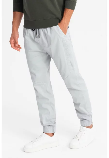 Панталон с връзка - Светло сив