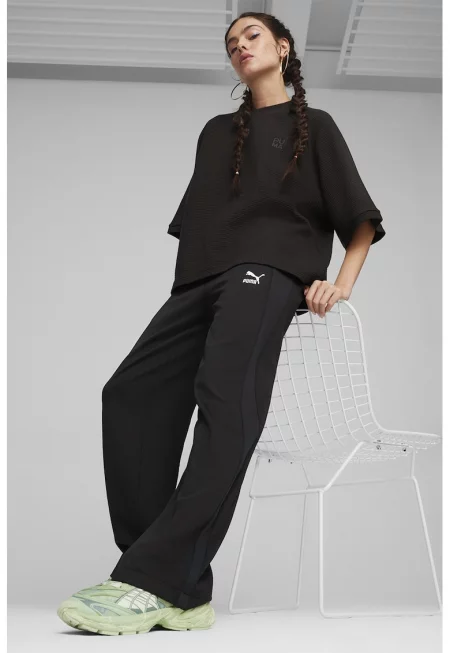 Панталон T7 с висока талия - Черен