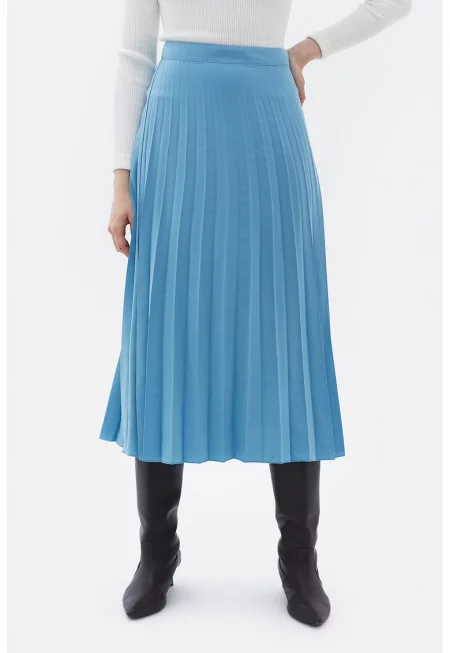 Плисирана пола - Светлосин