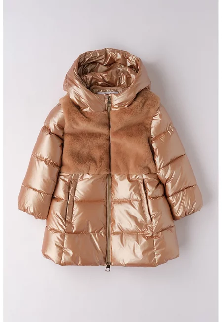 Подплатено зимно яке с две материи - Бронз