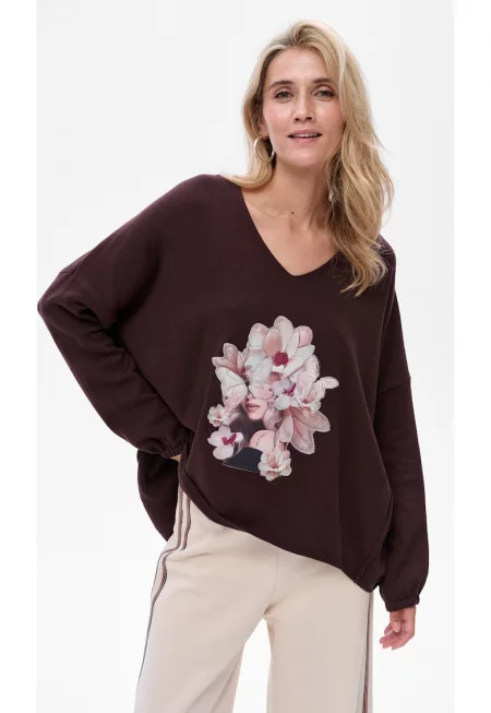 Poem Oversized Sweater With Embroidered Details