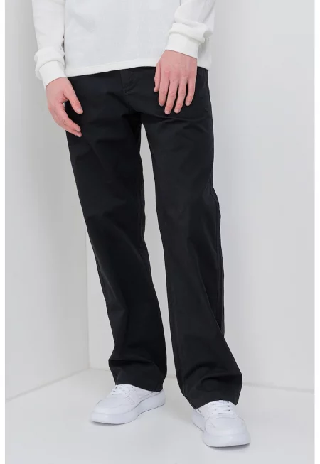 Прави дънки със скосени джобове - Черен