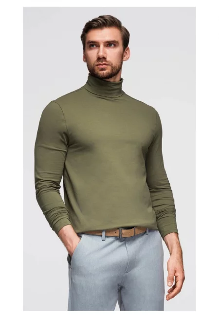 Пуловер с висока яка и дълги ръкави  OM-LSCL-0130