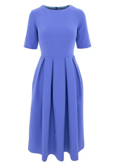 Разкроена рокля с къси ръкави - Лавандула