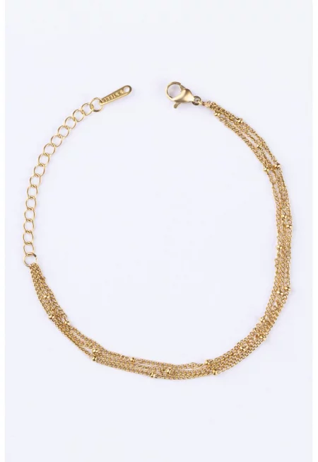 Регулируема гривна с 18k злато - Златист