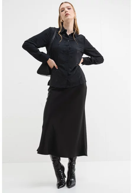 Риза с лого - Черен