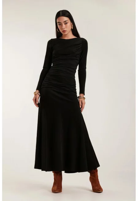 Рокля Agua с дълги ръкави - Черен