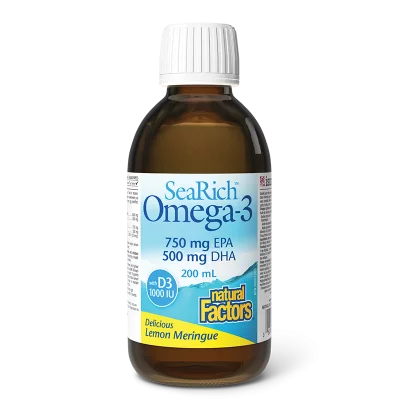 SeaRich Омега-3 4500 mg (750 mg EPA, 500 mg DHA) + витамин D3, 1000 IU х 200 ml