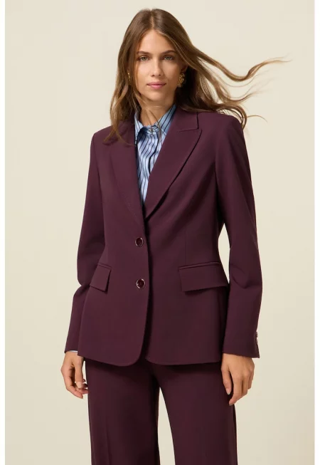 Семпло сако с раздвоен ревер - Тъмновиолетов