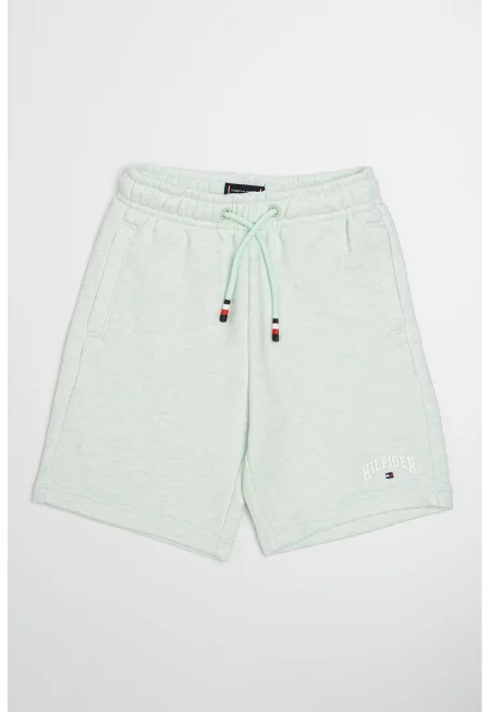 Шорти с памук с регулираща се талия - Бледозелен