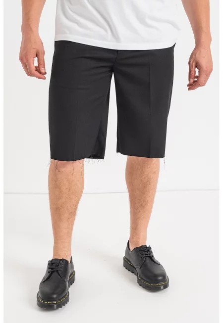 Шорти с вълна с незавършен подгъв - Черен