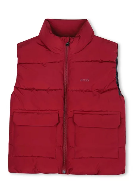 Стандартен елек с цип - Червен