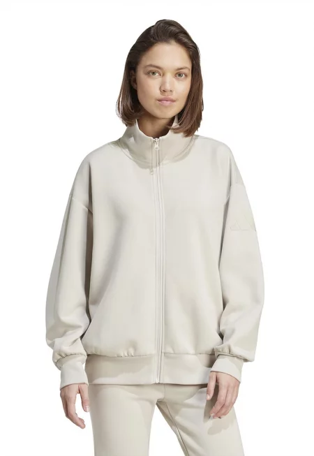 Суитшърт с модал с джобове - Крем