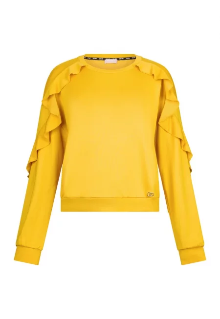 Суитшърт с надиплени ръкави - Жълт