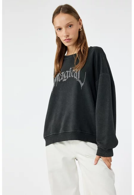 Суитшърт с паднали ръкави