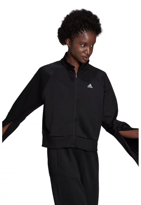 Суитшърт с цип и свободна кройка - Черен