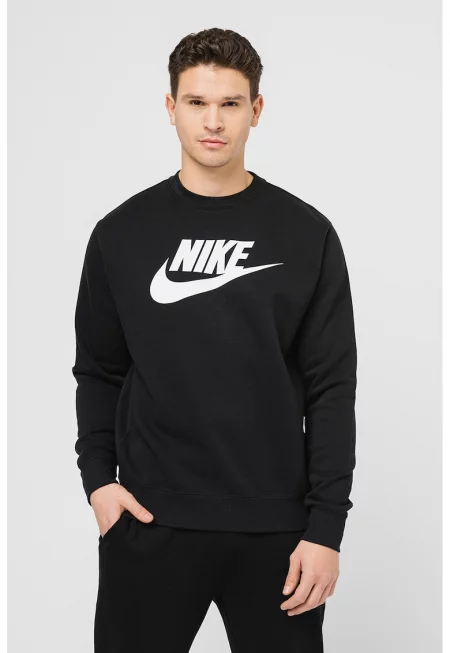 Суитшърт Sportswear Club с овално деколте и лого - Черен