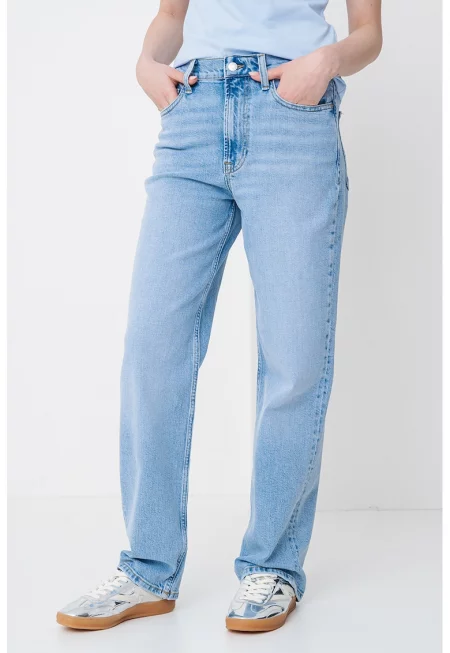 Свободни дънки със средна талия - Светлосин