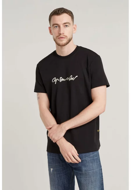 Тениска G-Script от органичен памук