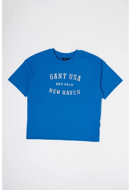 Тениска USA с надпис - Син