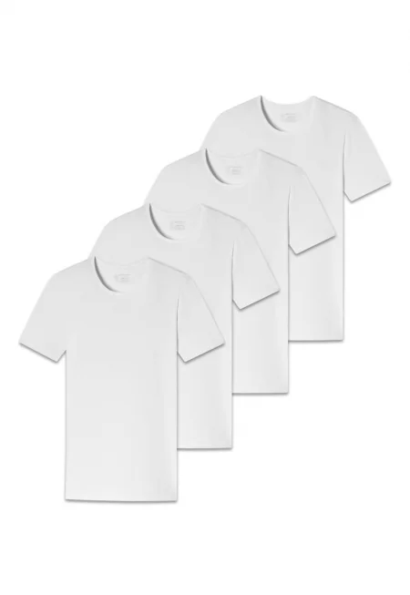 Тениски с овално деколте - 4 броя - Бял