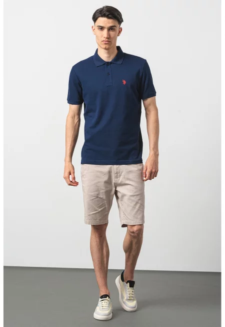 U.S. Polo Assn - Слим памучна тениска с яка