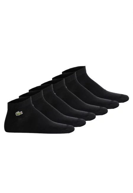 Унисекс чорапи до глезена с лого - 6 чифта - Черен