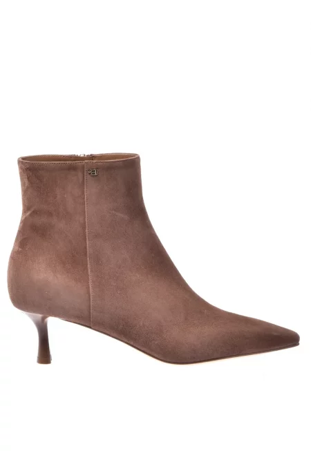 Велурени боти с цип - Сиво-кафяв