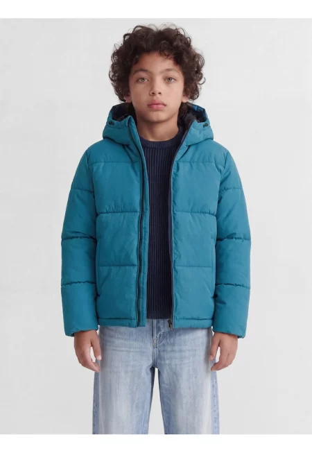 Яке за момчета - PUFFER - с качулка - Regular fit - JJGALAXY - Тъмнотюркоаз - Тъмен тюркоаз