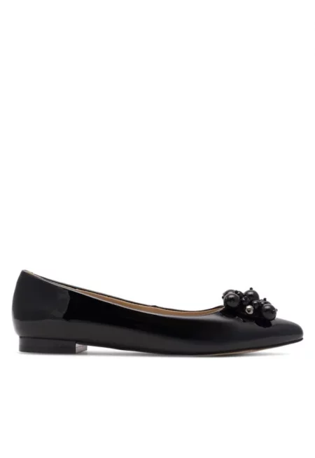 Балерини -  Естествена кожа/Лачена кожа - Черни