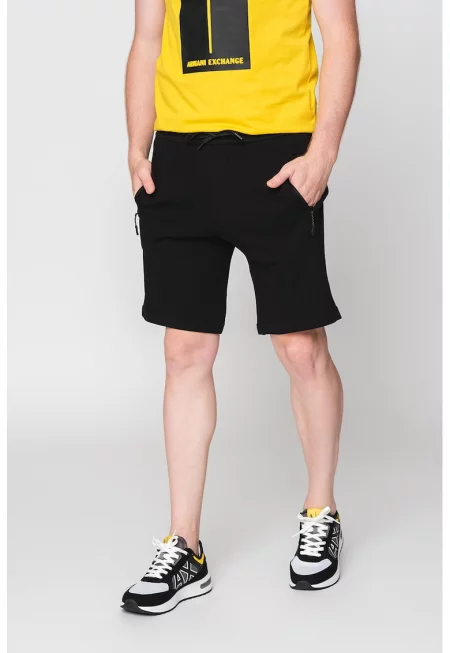 Бермуди с джобове с цип - Черен