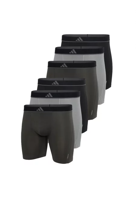 Боксерки с еластична талия с лого - 6 чифта - Черен/Сив