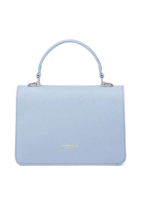 Чанта през рамо от еко кожа с лого - Светлосин