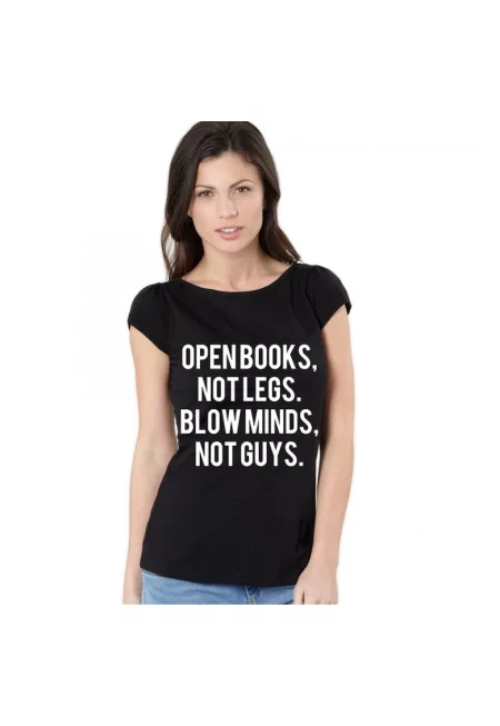 Черна дамска тениска - Open Books