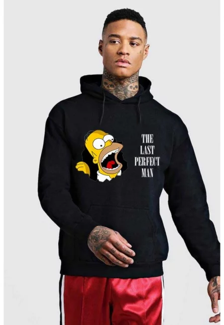 Черна мъжка качулка Simpson